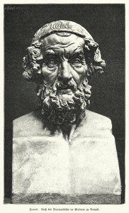 Marmorbüste von Homer, antiker griechischer Dichter von German School