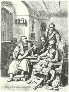 Martin Luther zu Hause mit seiner Familie