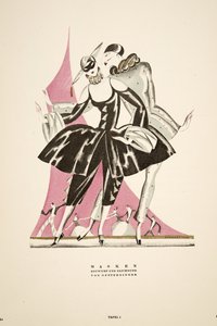 Masken: entworfen und gezeichnet von Offterdinger, aus Styl, veröffentlicht 1922 von German School