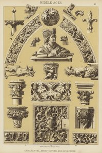 Mittelalter, ornamentale Architektur und Skulptur von German School