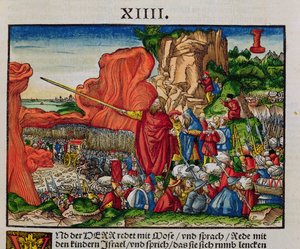 Moses überquert das Rote Meer, aus der Lutherbibel, um 1530