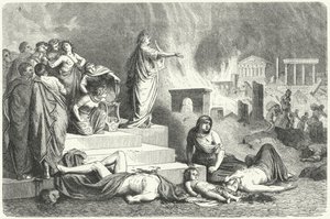 Nero während des Großen Brandes von Rom, 64 von German School