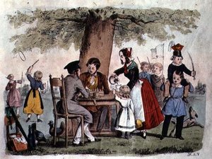 Spiele im Freien, Deutschland, ca. 1860 von German School