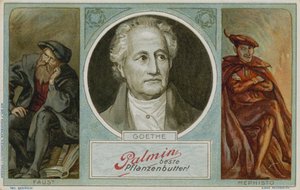 Palmin Sammelkarte mit einem Bild von Goethe von German School