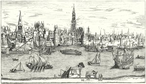 Panorama von Antwerpen zu Beginn des 16. Jahrhunderts von German School