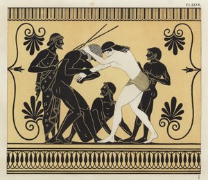 Peleus und Atalanta ringen von German School