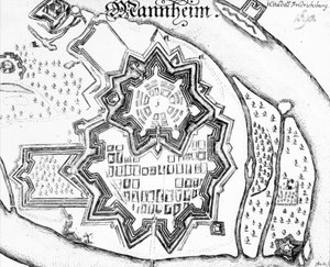 Plan von Mannheim, Deutschland 1690
