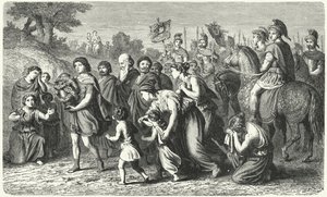 Polybius trägt die Asche von Philopoemen in feierlicher Prozession nach Megalopolis