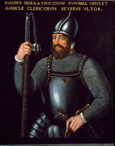 Porträt von Jan Žižka, Kriegsherr der Hussiten, 16. Jahrhundert von German School