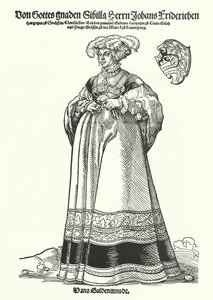 Porträt von Sibylle, Herzogin von Sachsen (Gravur) von German School
