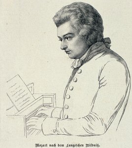 Porträt von Wolfgang Amadeus Mozart (1756-91) von German School