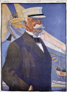 Porträt von Zeppelin vor einem Luftschiff - in „Jugend“ von German School