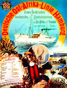 Plakat zur Werbung für die Deutsch-Ostafrika-Linie, Hamburg, 1895