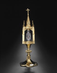 Reliquiar mit Zahn von Johannes dem Täufer, Metallarbeit: 1375-1400 von German School