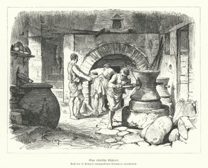 Römische Bäckerei (Gravur) von German School