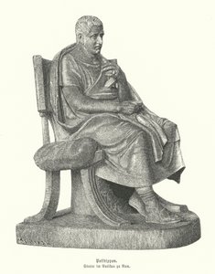 Römische Kopie einer Statue des antiken griechischen Komödiendichters Posidippus von German School
