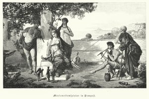 Römische Puppenspieler in Pompeji von German School