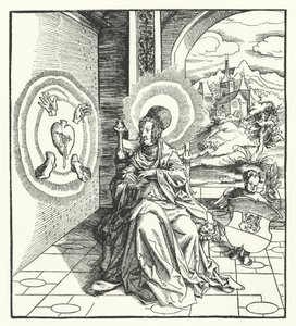St. Amalberga von Maubeuge (Gravur) von German School