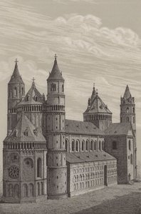 Dom St. Peter, die Kathedrale in Worms, Deutschland (Lithografie)