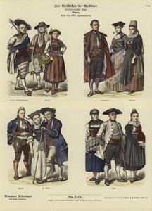 Schweizer Kostüme, späte 18. Jahrhundert von German School