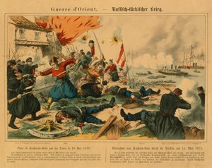 Einnahme von Suchum-Kale durch die Türken während des Russisch-Türkischen Krieges, 15. Mai 1877, veröffentlicht von F.C. Wentzel, Weissenburg, 1877