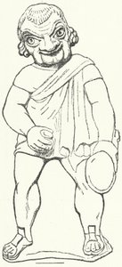 Terrakotta-Statuette eines römischen Schauspielers als Parasit aus einem Lustspiel des Dramatikers Plautus (Stich) von German School