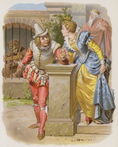 Der kluge Schneider (Vom klugen Schneiderlein) (Chromolithografie) von German School