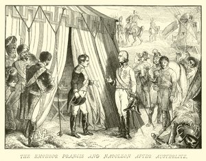 Der Kaiser Franz und Napoleon nach Austerlitz