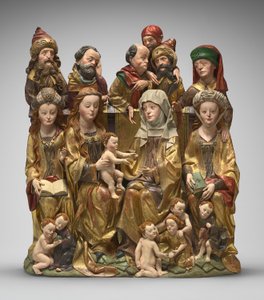 Die Heilige Sippe, ca. 1480-1490 (polychromiertes Holz) von German School