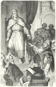 Der Heilige Römische Kaiser Karl IV. erlässt die Goldene Bulle von 1356 von German School