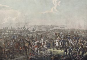 Der Prinz von Schwarzenberg bringt den alliierten Herrschern am Abend des 18. Oktober 1813 die Nachricht vom Sieg in der Schlacht bei Leipzig von German School