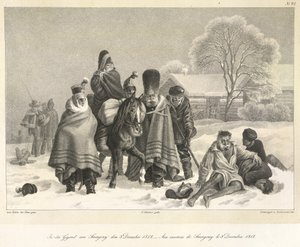 Der Rückzug aus Moskau, 3. Dezember 1812, Illustration aus 
