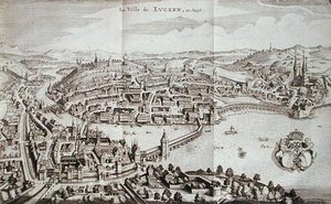 Die Stadt Luzern, Schweiz, aus 