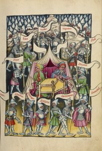 Die zwölf Stämme Israels aus Weltchronik Ms 33 fol.94, ca. 1400-10 von German School