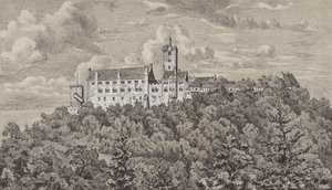 Die Wartburg, Burg mit Blick auf die Stadt Eisenach, Thüringen, Deutschland