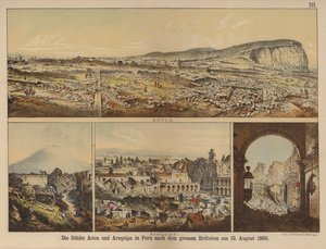 Die Städte Arica und Arequipa in Peru nach dem großen Erdbeben vom 13. August 1868