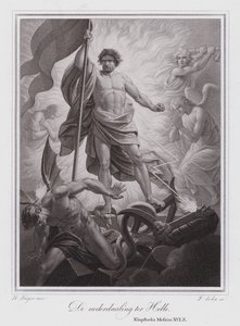 Der Abstieg in die Hölle (Gravur) von German School
