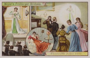 Theater im Jahr 2000 (Chromolithografie) von German School