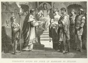 Theodosius gibt seine Nichte Stilicho zur Ehe