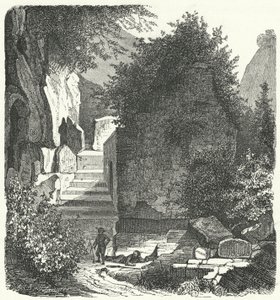 Grab des römischen Dichters Vergil, Posillipo, Neapel (Stich) von German School
