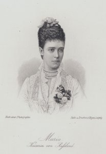 Zarin Maria Fjodorowna, Gemahlin von Zar Alexander III. von Russland (Gravur) von German School