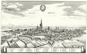 Ansicht von Straßburg (Stich) von German School