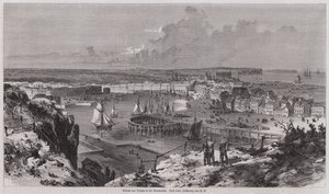 Ansicht des Hafens von Dieppe, Normandie, Frankreich (Gravur) von German School