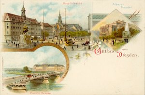 Ansichten von Dresden, Deutschland (Chromolithographie)