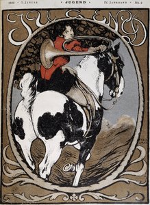 Frau, die das Jagdhorn bläst - in „Jugend“ vom 07. Jan von German School