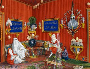 Orientalisches Zimmer in der Villa Lazarovich, Triester Residenz von Maximilian von Habsburg, Tempera von Germano Prosdocimi von Germano Prosdocimi
