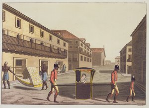 Sänften in der St. Sebastian Straße