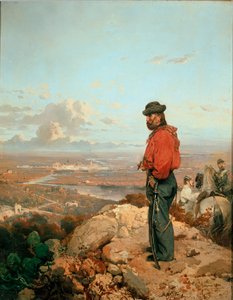 Italienische Einheit: Porträt von Giuseppe Garibaldi (1807-1882) vor Capua im Jahr 1860