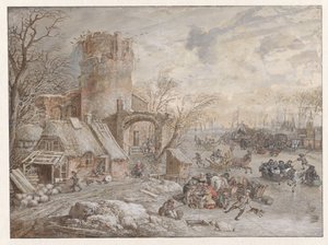 Winterlandschaft mit Eisvergnügen