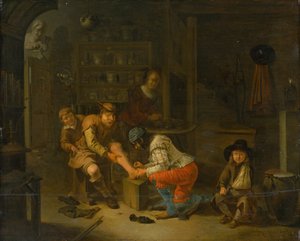 In der Apotheke, 1656 von Gerrit Lundens